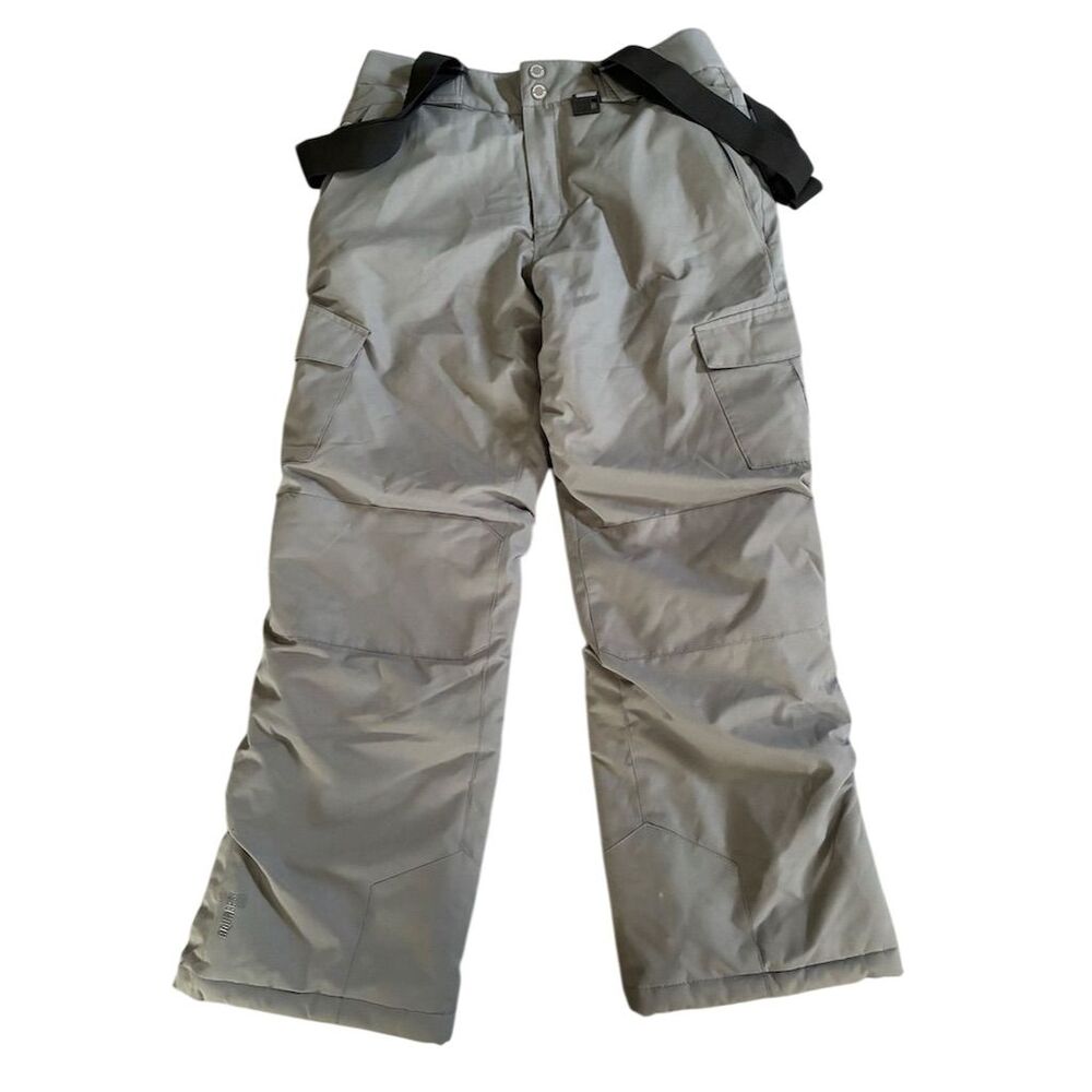 Ripzone Youth Snow Pants L Gray Suspenders Winter‎ Skiing